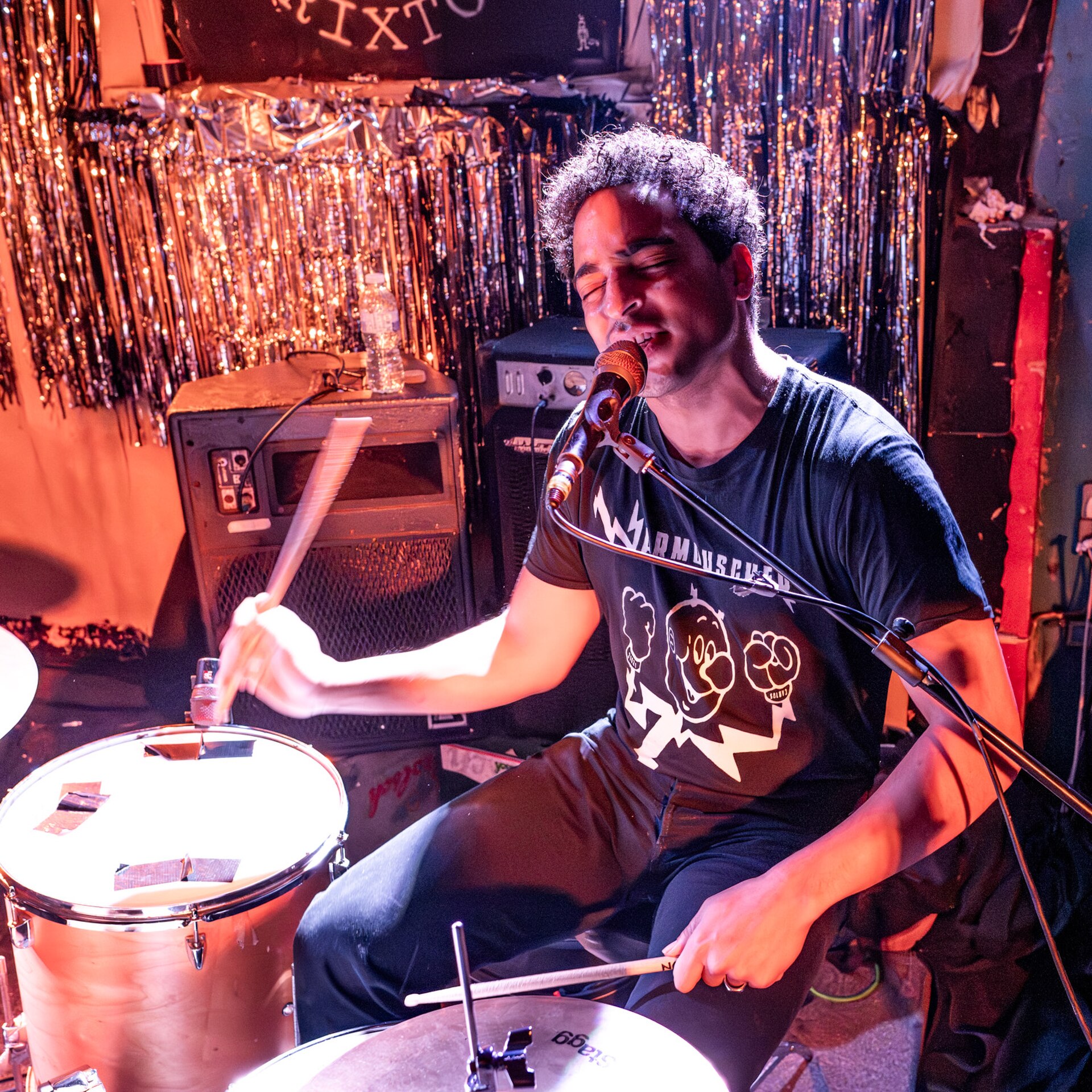 Ben Romans-Hopcraft drumming for Miss Tiny, The Windmill Brixton, 6 December 2024