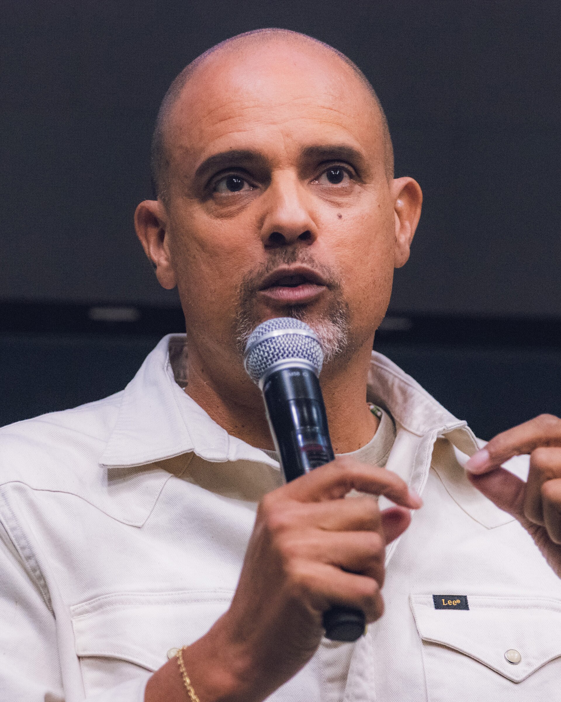 Ben Watkins at a Q&A for Cross in Culver City, California