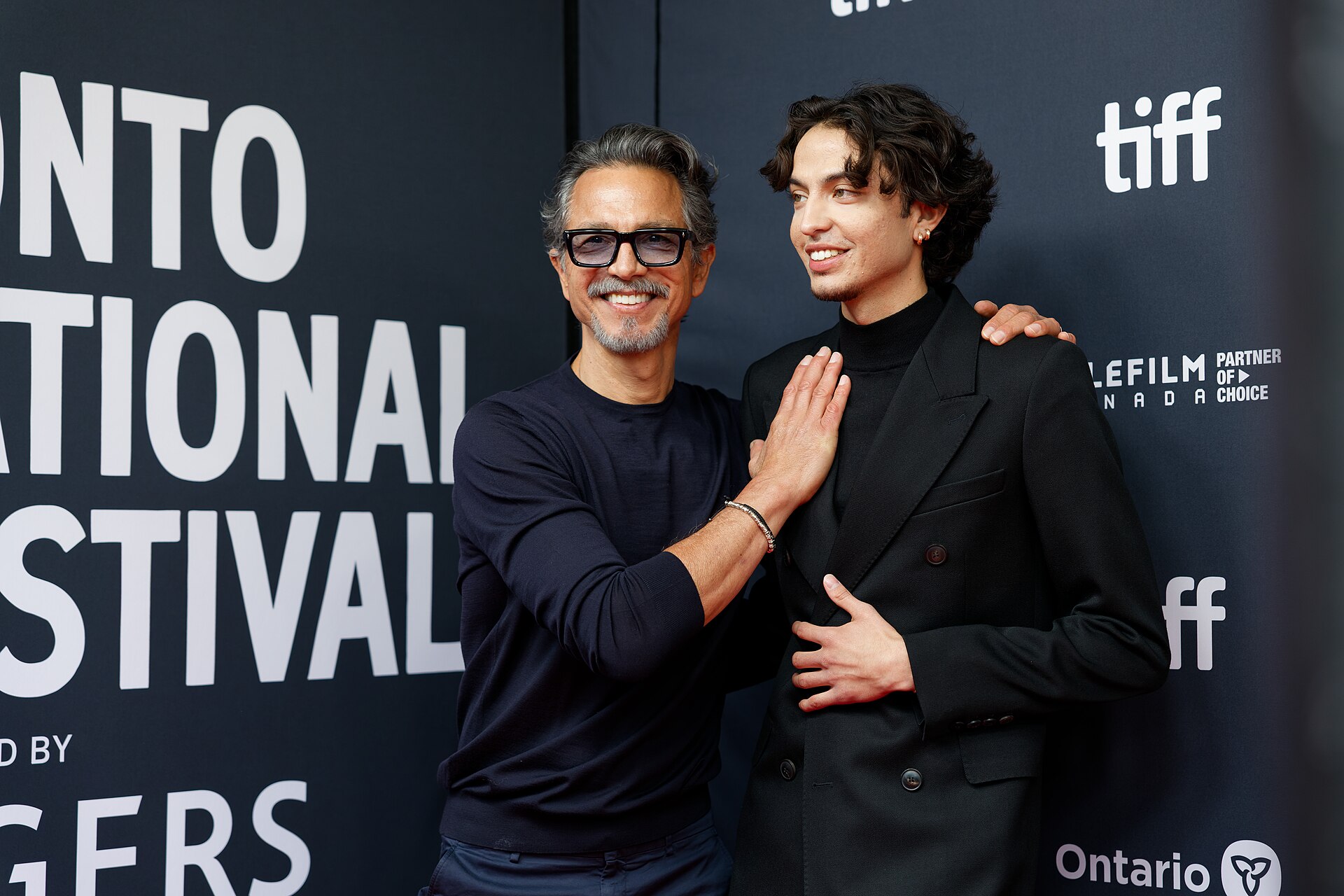 Benjamin Bratt and Kauchani Bratt at the 2024 Toronto International Film Festival (TIFF) for the movie Rez Ball.