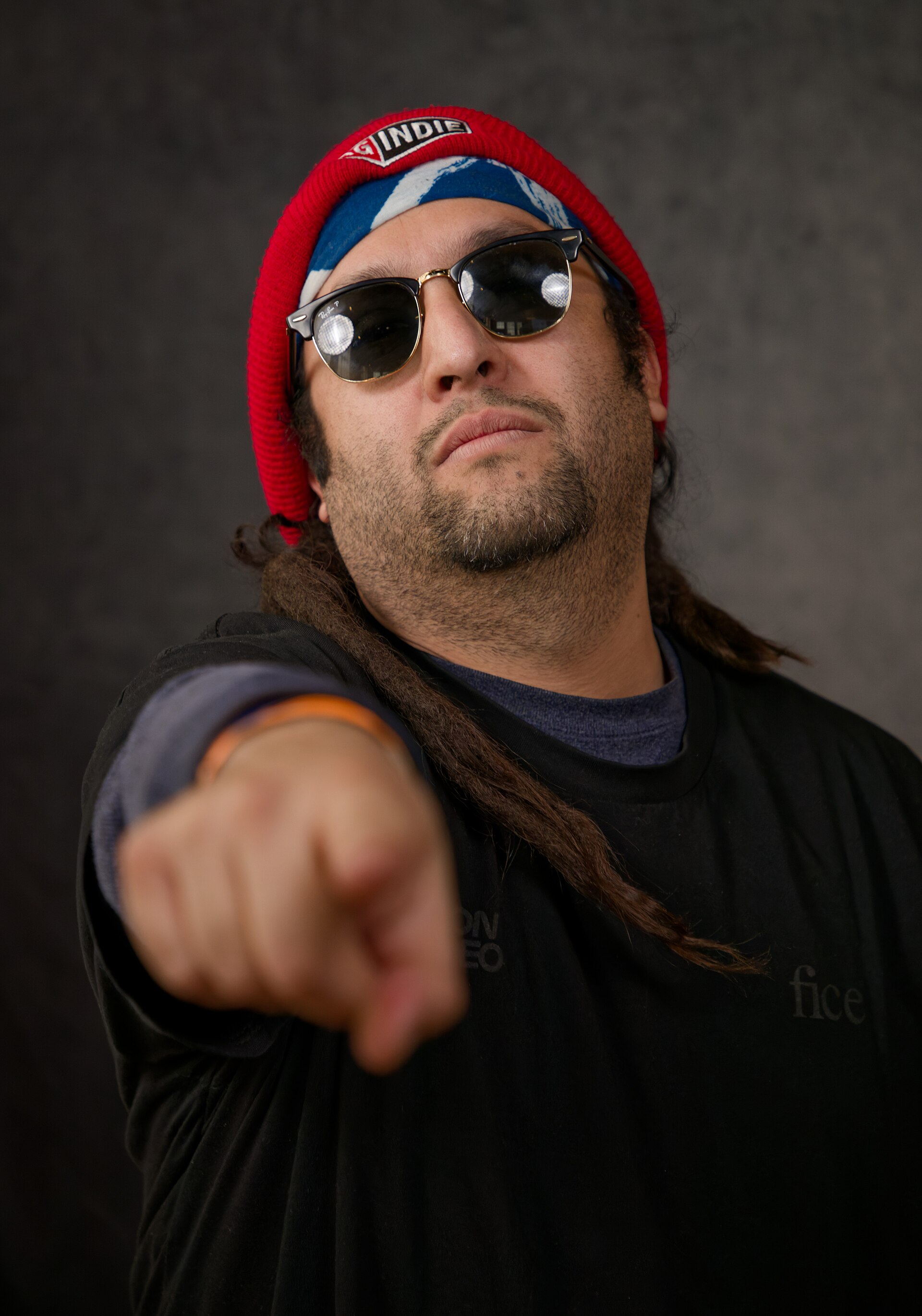 Bernie Garcia, actor and director, at the WikiPortraits studio at the 2025 Sundance Film Festival.