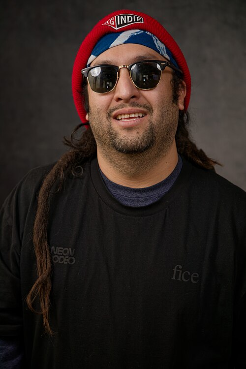 Bernie Garcia, actor and director, at the WikiPortraits studio at the 2025 Sundance Film Festival.