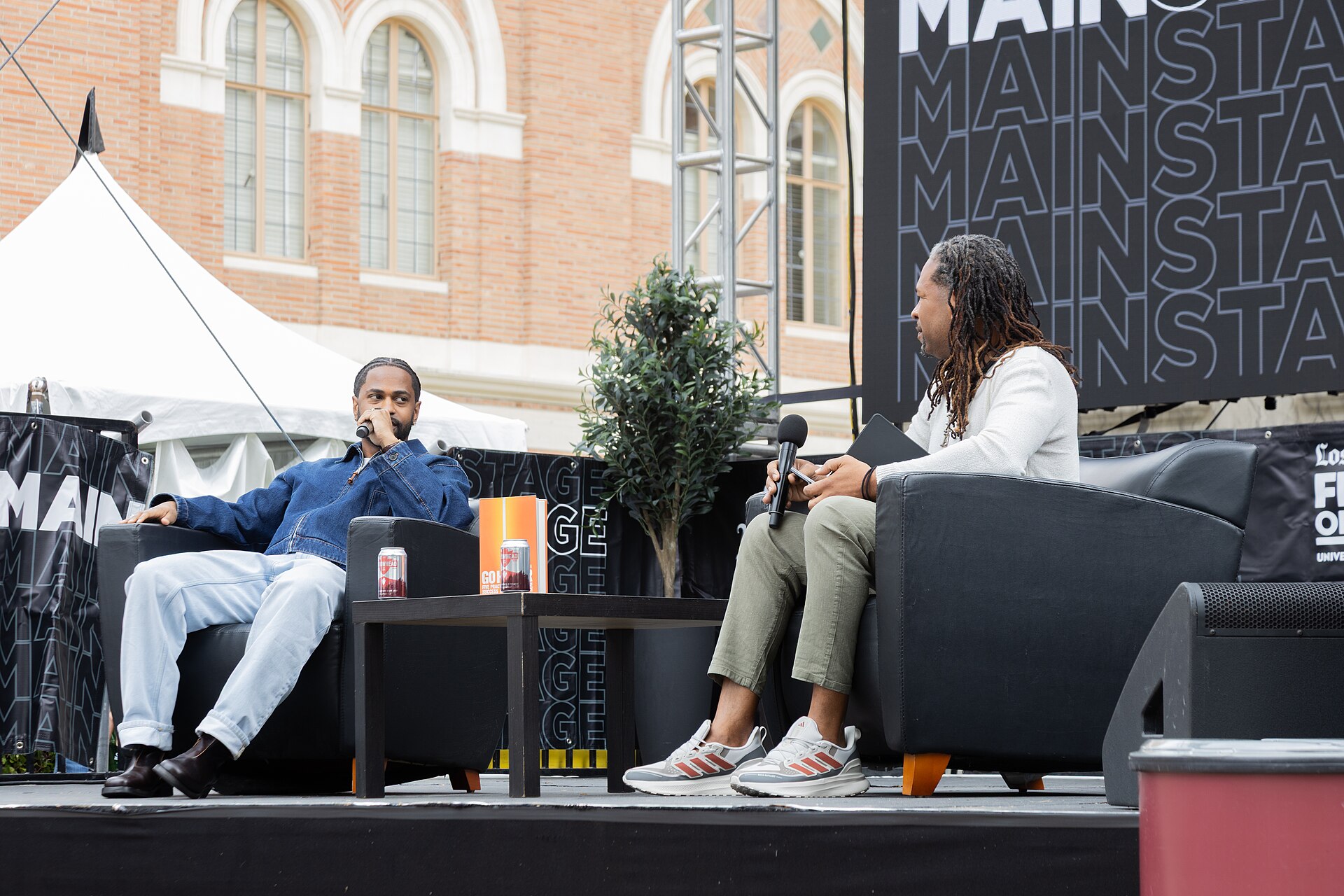 Big Sean and LZ Granderson at the Los Angeles Festival of Books in Los Angeles, California in April 2025.