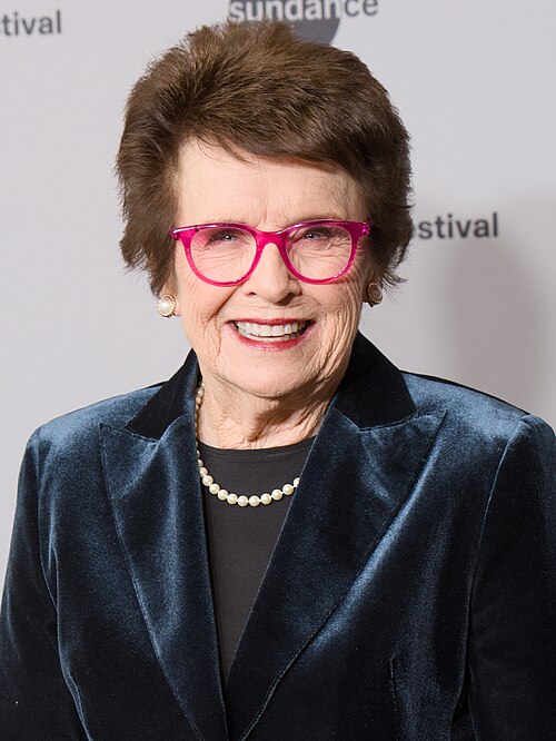 Billie Jean King, at the 2026 Sundance Film Festival for the movie Give Me The Ball!.