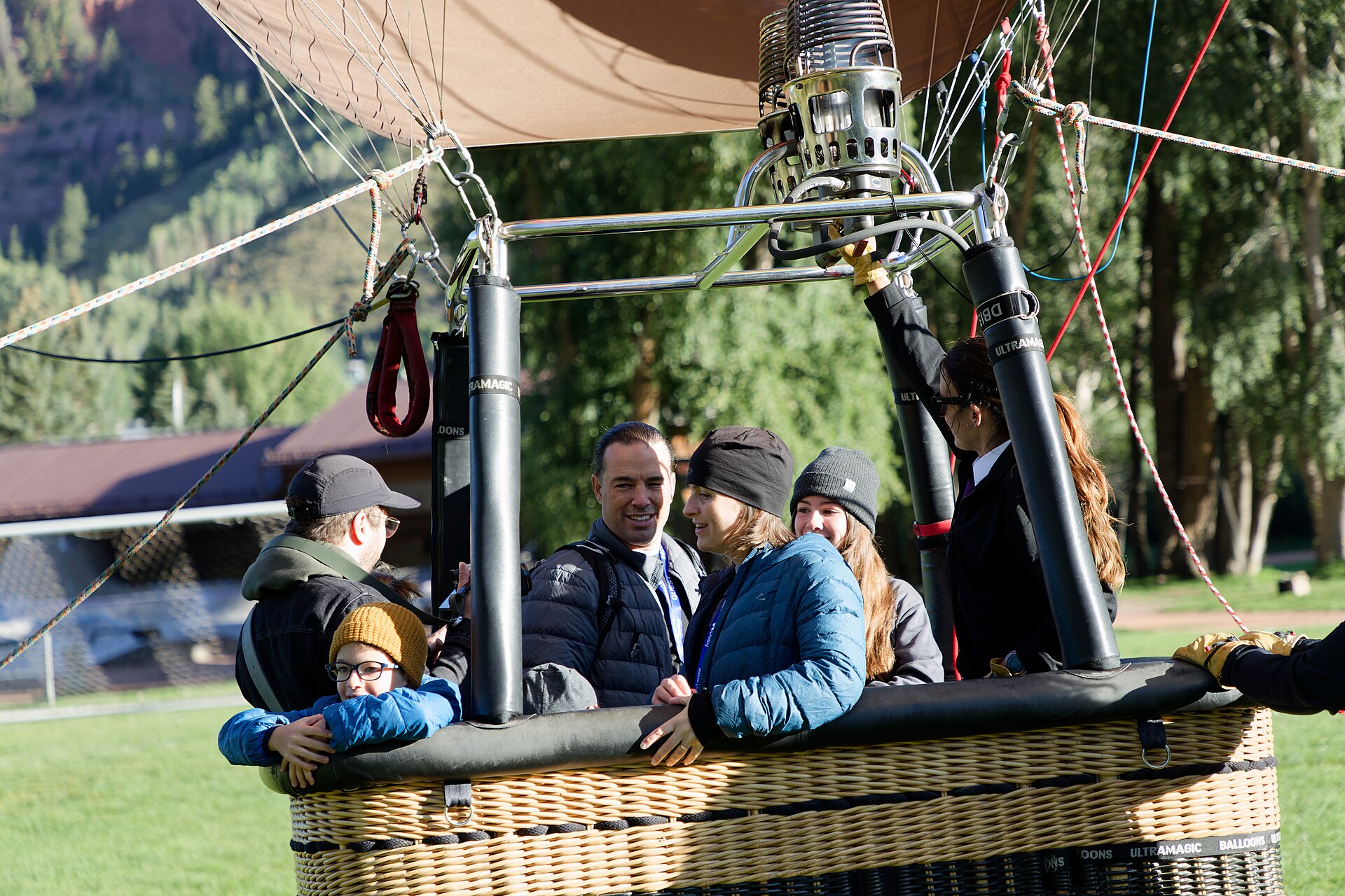 The Pelletier family, featured in the 2024 documentary Blink, in a balloon ride at the 2024 Telluride Film Festival.