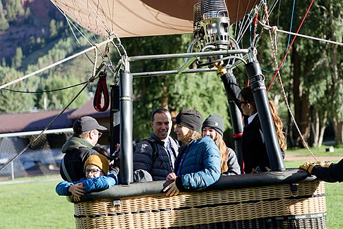 The Pelletier family, featured in the 2024 documentary Blink, in a balloon ride at the 2024 Telluride Film Festival.
