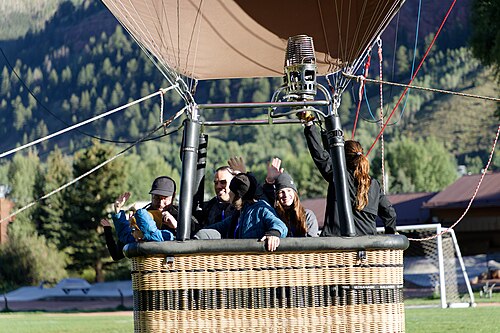 The Pelletier family, featured in the 2024 documentary Blink, in a balloon ride at the 2024 Telluride Film Festival.
