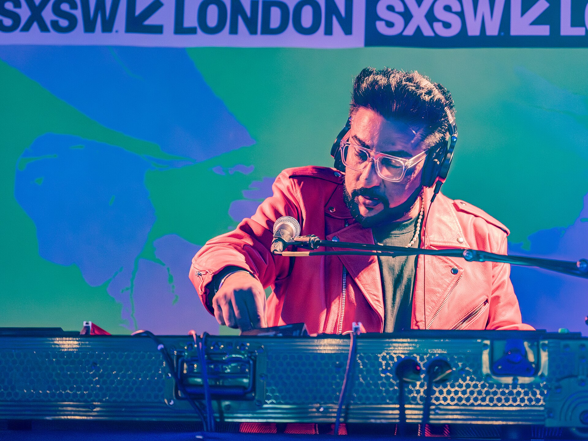 Bobby Friction, DJ, television presenter and radio presenter, at the 2025 SXSW London festival in London, England.