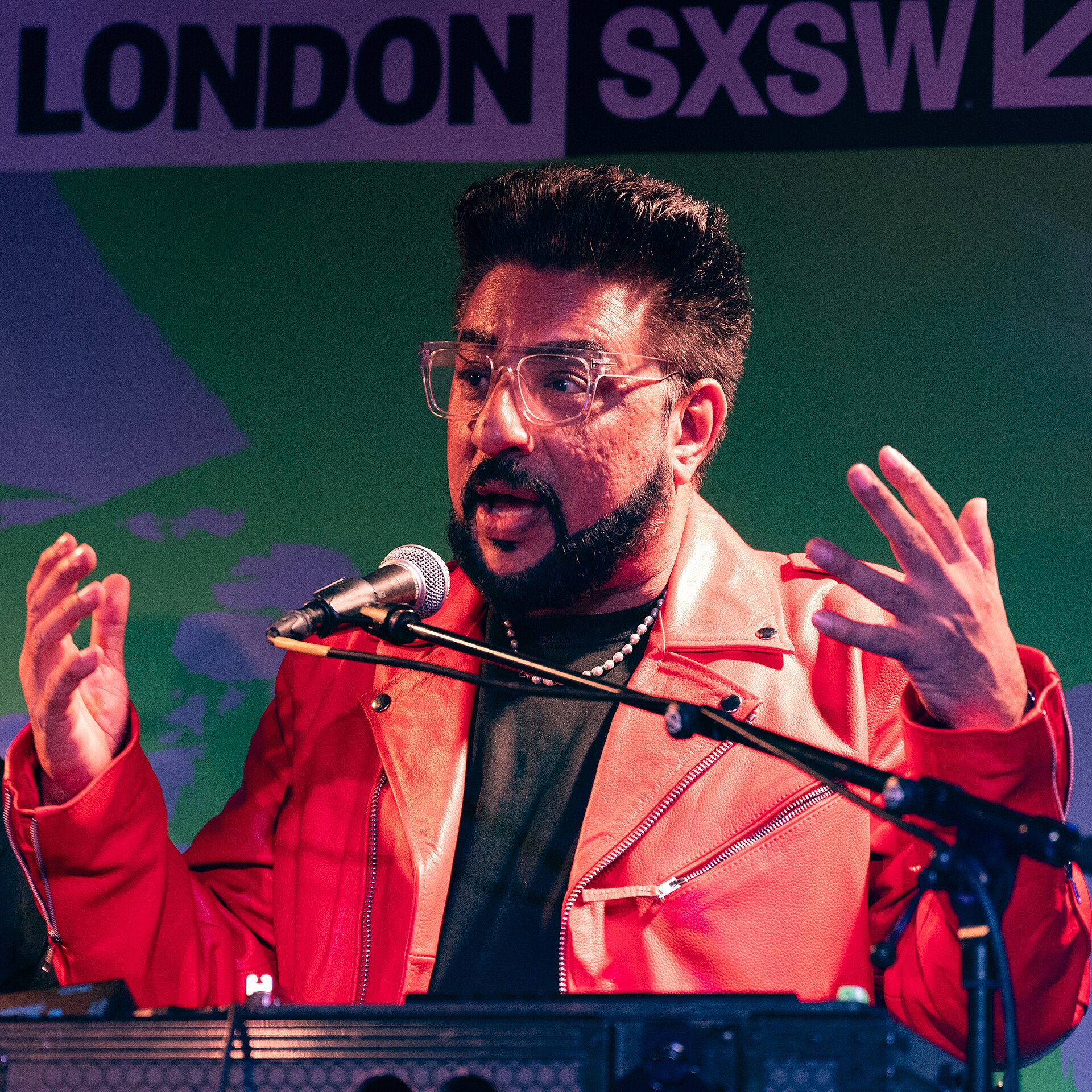 Bobby Friction, DJ, television presenter and radio presenter, at the 2025 SXSW London festival in London, England.