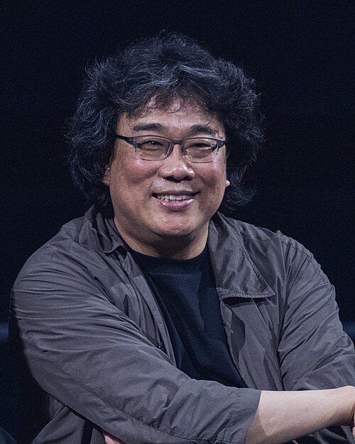 Bong Joon Ho during a panel for Okja in Los Angeles, California.