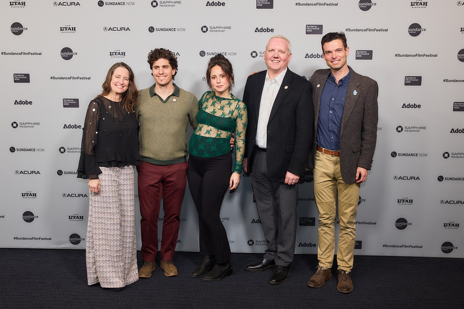 Bonnie Baxter, Fletcher Keyes, Abby Ellis, Brian Steed and Ben Abbott at the 2026 Sundance Film Festival for The Lake