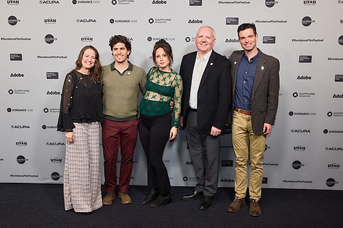 Bonnie Baxter, Fletcher Keyes, Abby Ellis, Brian Steed and Ben Abbott at the 2026 Sundance Film Festival for The Lake