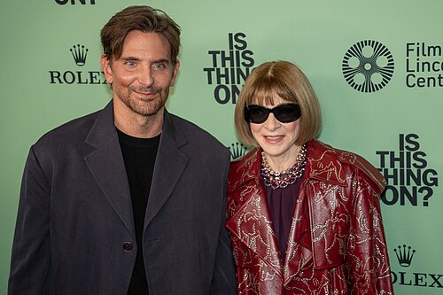 Bradley Cooper and Anna Wintour at the 63rd annual New York Film Festival at Lincoln Center in 2025 for the film Is This Thing On?