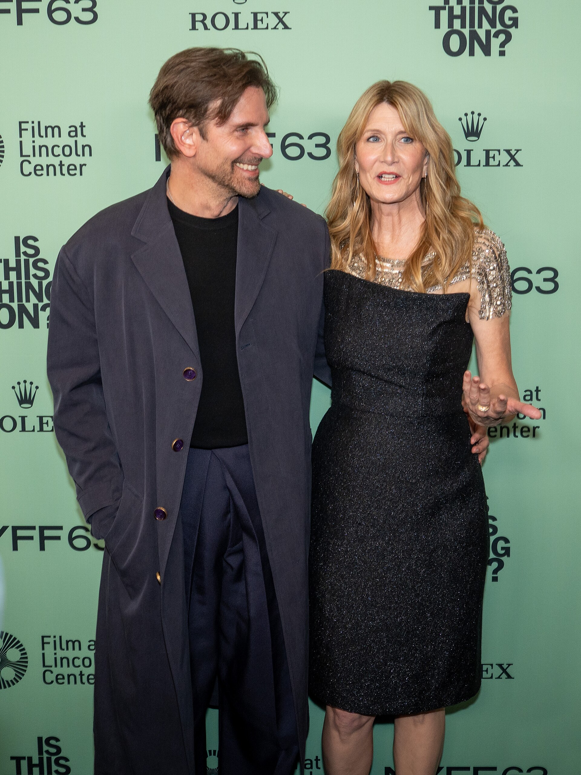 Bradley Cooper and Laura Dern at the 63rd annual New York Film Festival at Lincoln Center in 2025 for the film Is This Thing On?