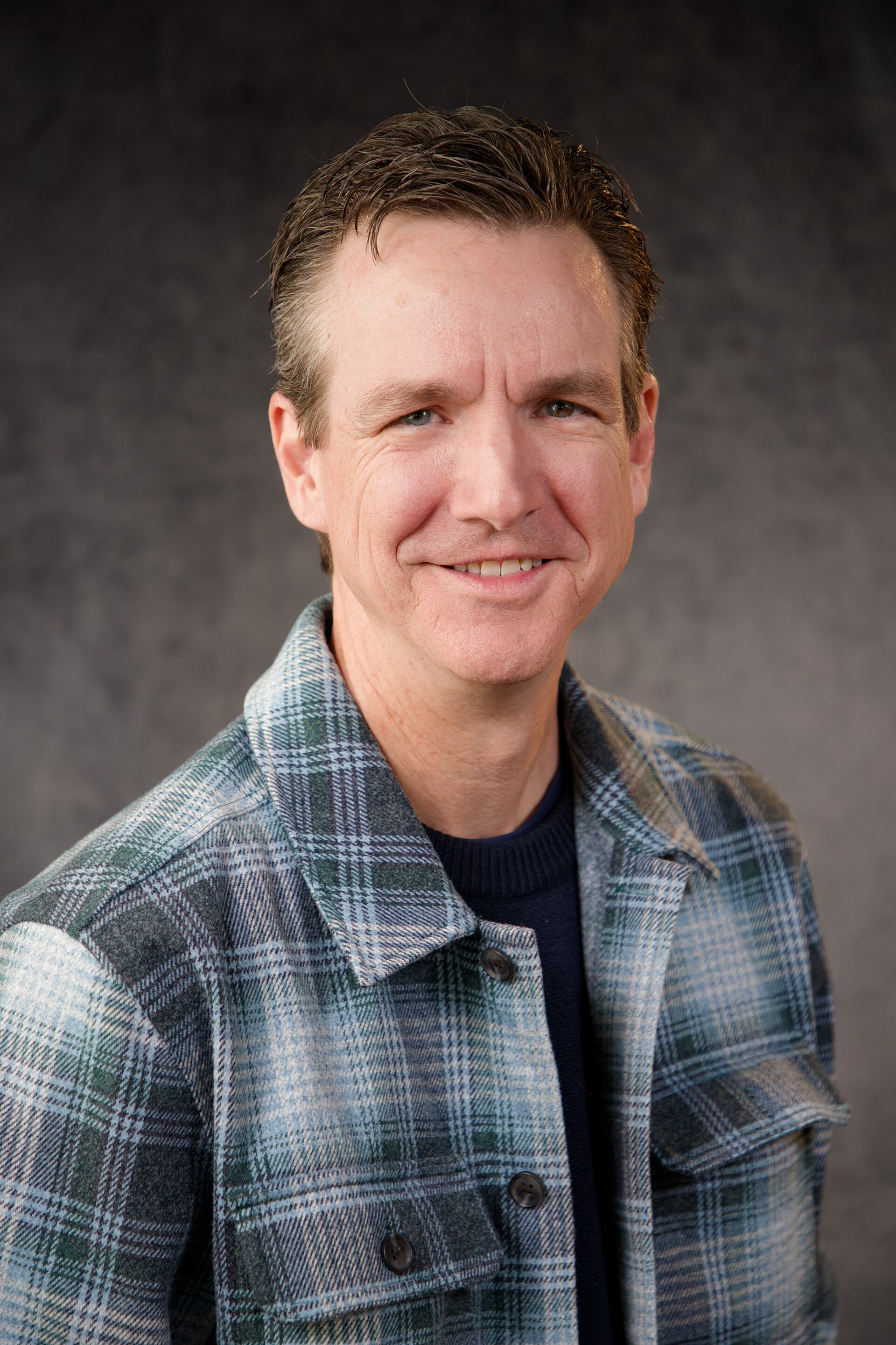 Brian Steckler, composer, at the WikiPortraits studio at the 2025 Sundance Film Festival.