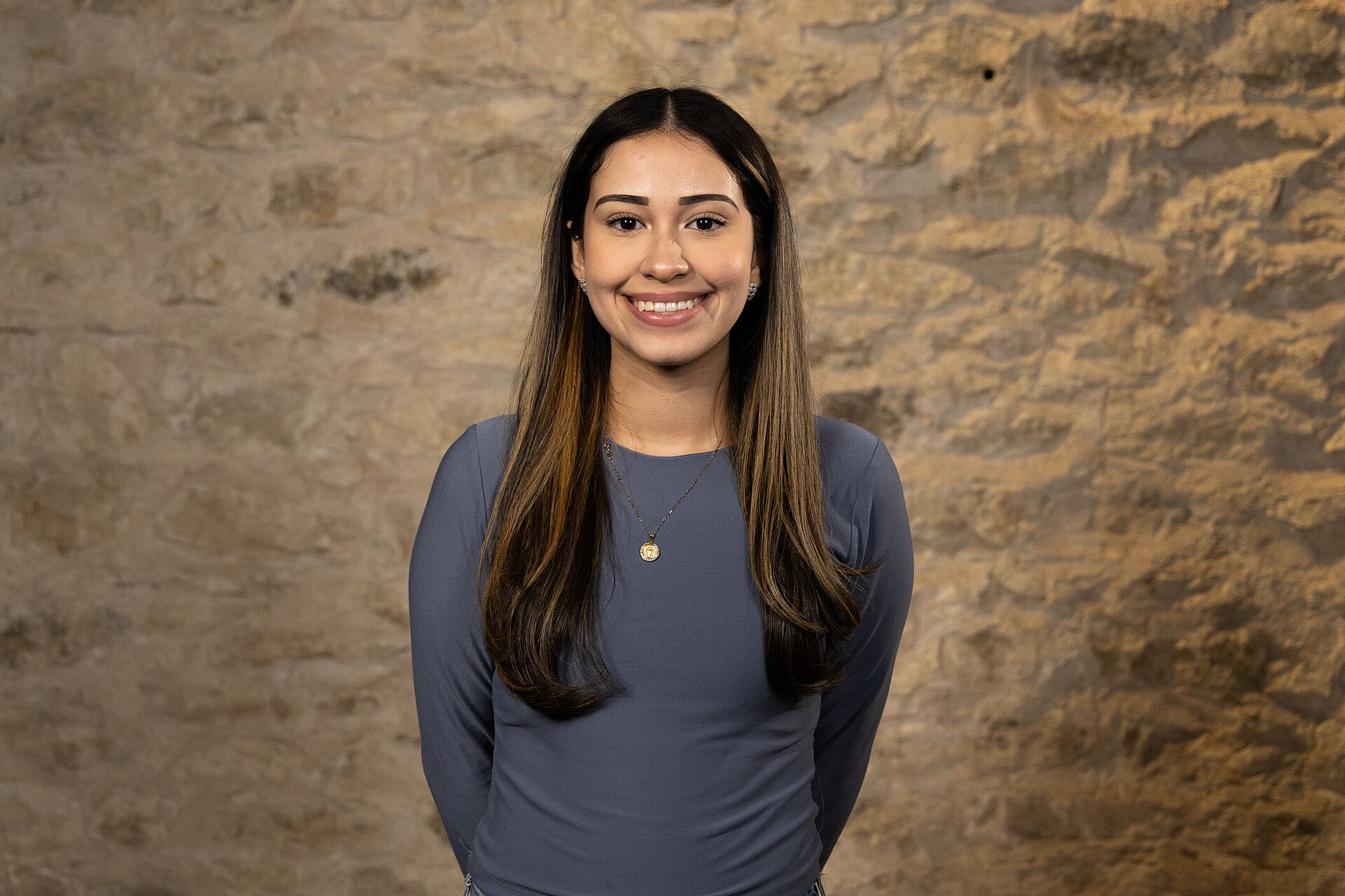 Briana Davila, Student, at the WikiPortraits studio at the 2025 SXSW Festival.