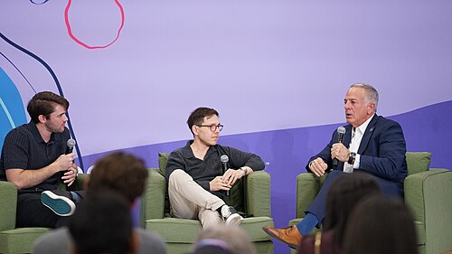 Joe Lombardo interviewed by Iced Coffee Hour hosts Graham Stephan and Jack Selby at CES 2026 (January 8, 2026)
