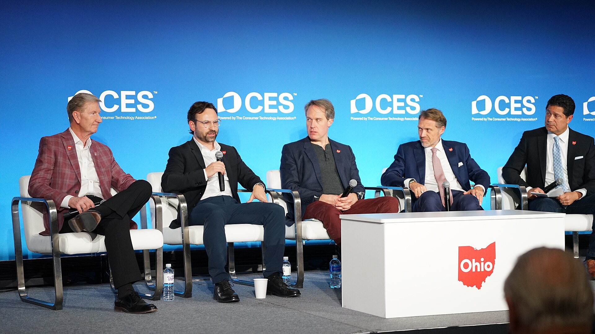 Ted Carter, Aaron Slodov, Jacob DeWitte, JoeBen Bevirt, J.P. Nauseef at CES 2026 for "Manufacturing the Future: Energy. Mobility. AI., presented by JobsOhio"