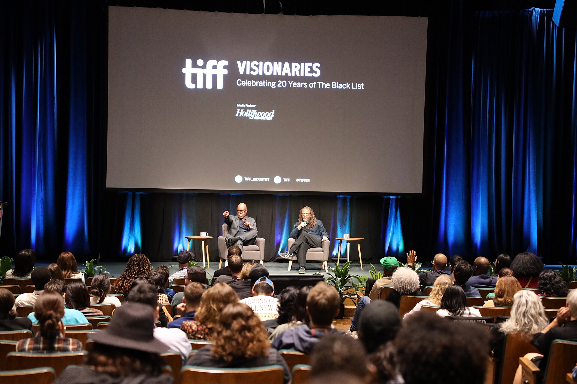 Cameron Bailey and Franklin Leonard, CEO of Toronto International Film Festival and CEO of The Black List respectively, at the 2024 Toronto International Film Festival (TIFF) for the movie  Celebrating 20 Years of The Black List.