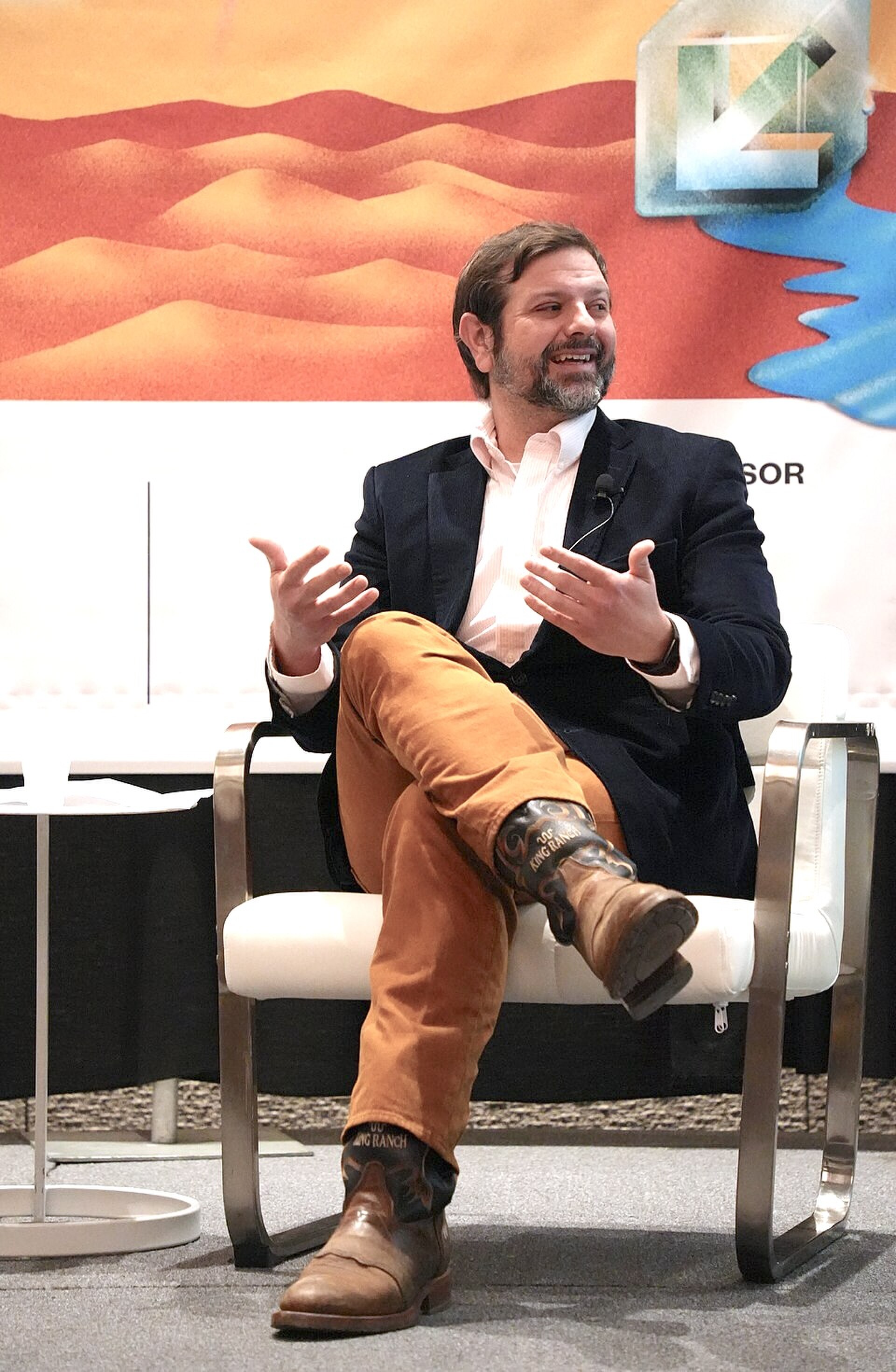 Cameron Freburg, Austin Energy, panel at SXSW 2025 in Austin, Texas. How to Build Out a City EV Charging Network.