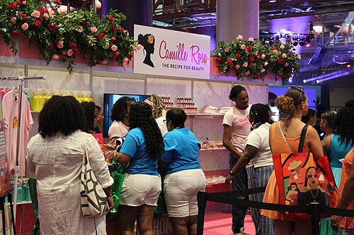 Camille Rose Naturals Booth at the Essence Festival of Culture 2025 in New Orleans, Louisiana in July 2025.
