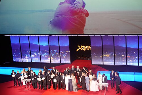 Cannes 2025 Award Winners Wide Shot on Stage