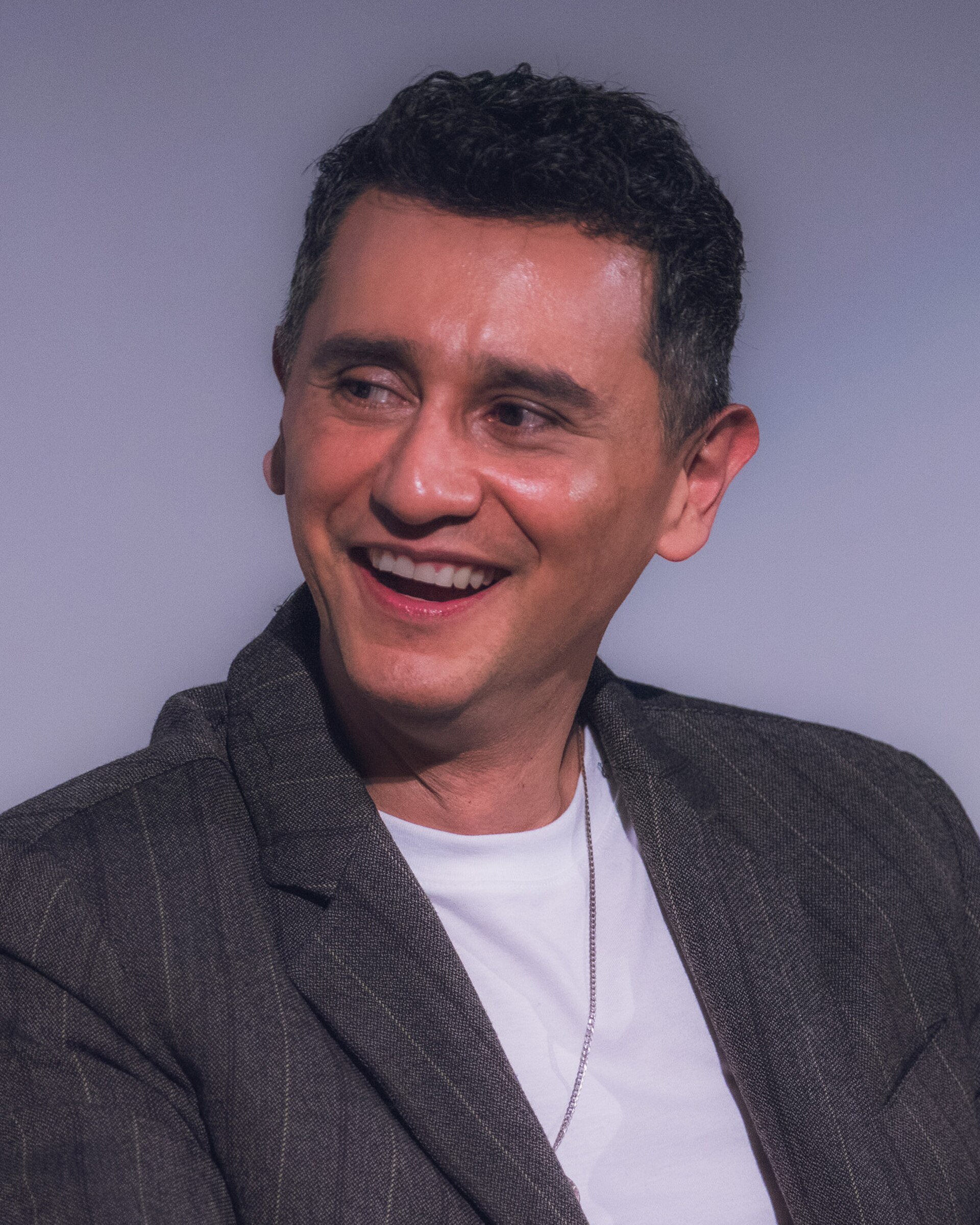 Carlos-Manuel Vesga at a Pluribus Q&A in Santa Monica, California