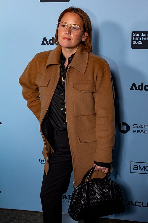 Carmen Navis, producction designer, at the 2025 Sundance Film Festival for the movie If I Had Legs I'd Kick You.