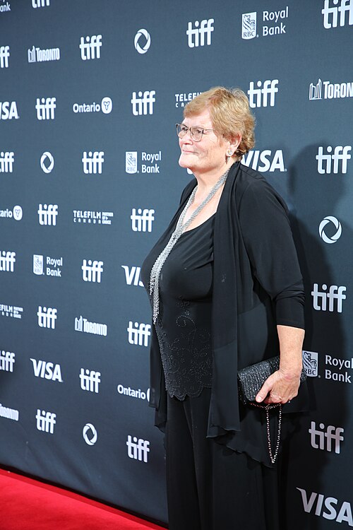 Carol Spier, production designer, at the 2024 Toronto International Film Festival (TIFF) for the movie The Shrouds.