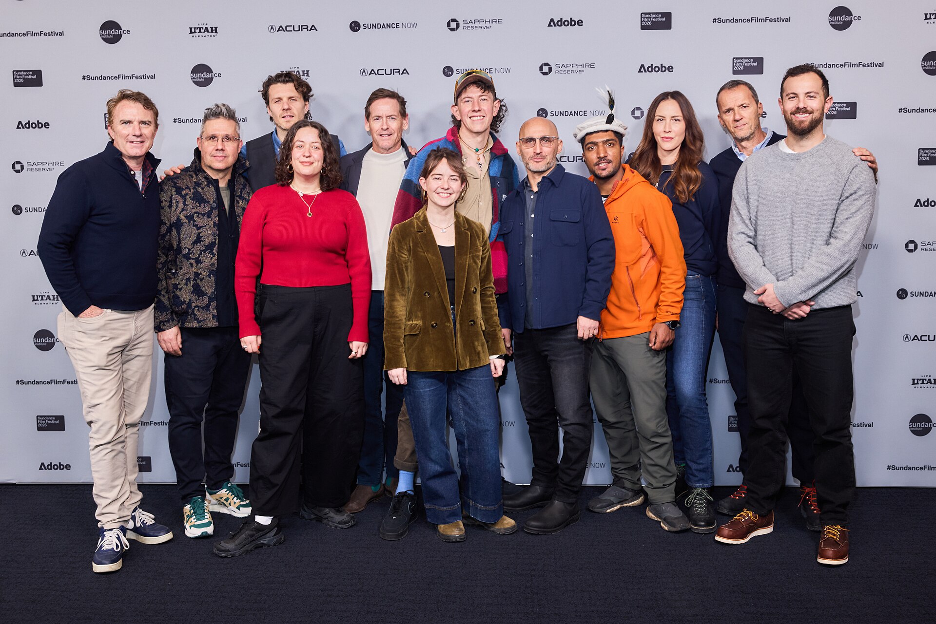Cast and crew of The Last First - Winter K2 at the 2026 Sundance Film Festival