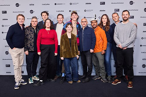Cast and crew of The Last First - Winter K2 at the 2026 Sundance Film Festival