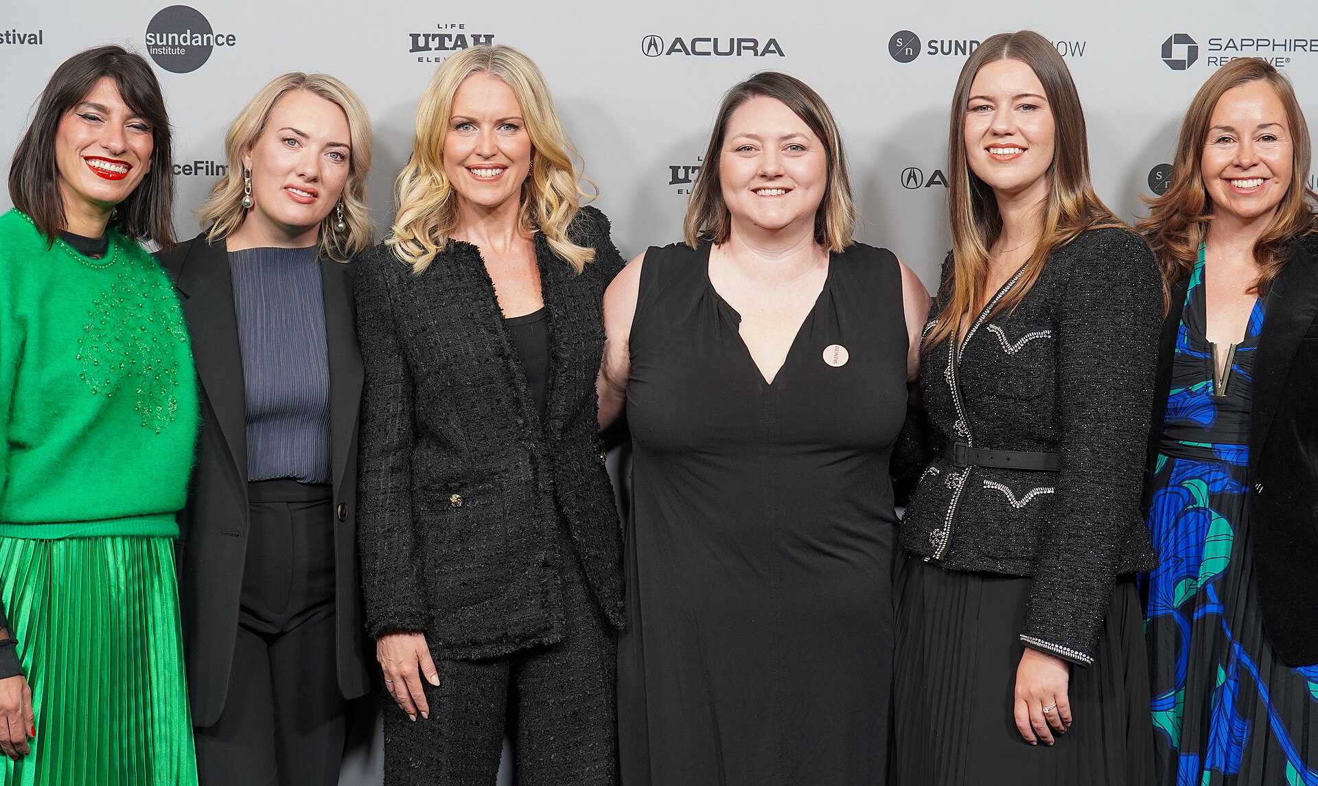 Catalina Ruiz-Navarro, Selina Miles, Jennifer Robinson, Brittany Higgins and Malinda Wink at Silenced premiere during the 2026 Sundance Film Festival