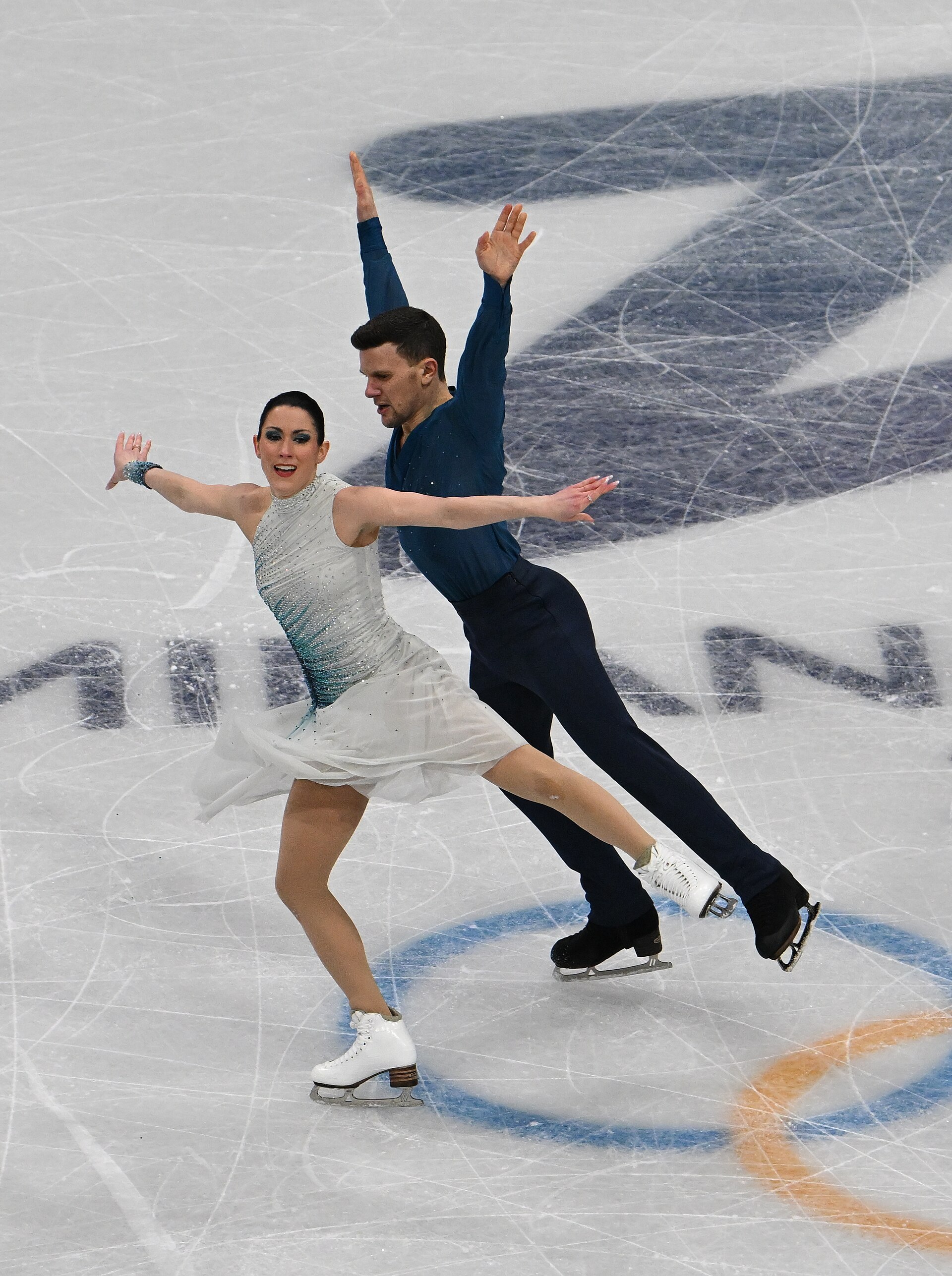 MILAN, ITALY - 07 FEBRUARY 2026: Charlene Guignard and Marco Fabbri of Italy compete during the Figure Skating Team Event Ice Dance-Free Dance at the Olympic Winter Games Milano Cortina 2026  Milano Ice Skating Arena on February 07, 2026 in Milan, Italy