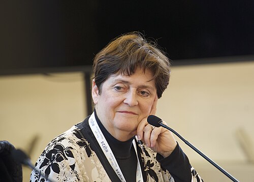 Cheryl Phillips, journalism professor at Stanford University, speaking at the International Journalism Festival 2024 in Perugia, Italy on a panel that highlighted the Sigma Award winners.