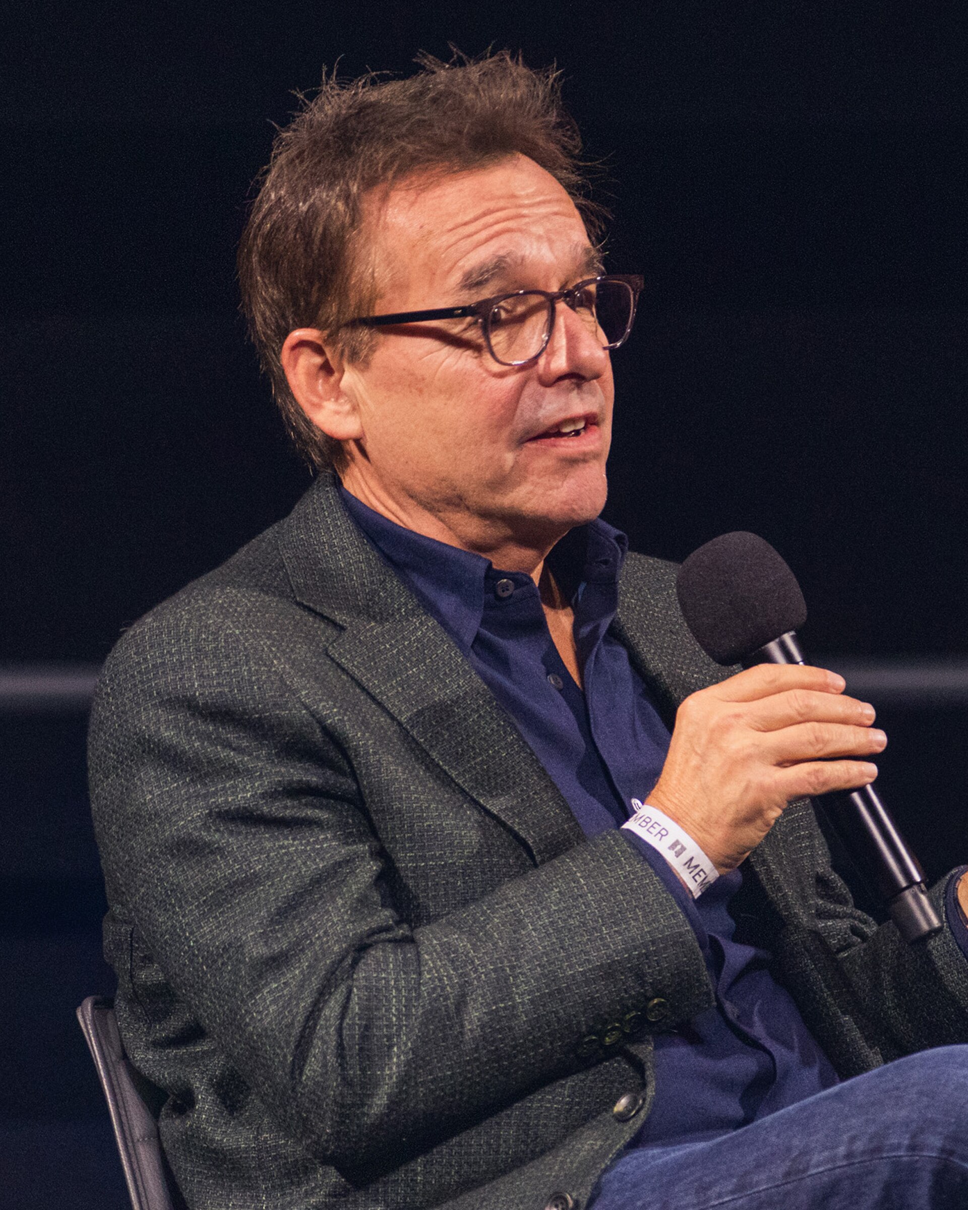 Chris Columbus at a Q&A for Home Alone's 35th anniversary in Los Angeles, California