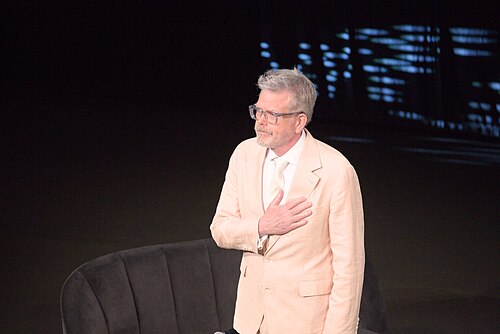 Christopher McQuarrie, director and screenwriter, during a Q&A session at the 2025 Cannes Film Festival for the movie “Mission: Impossible – The Final Reckoning”.