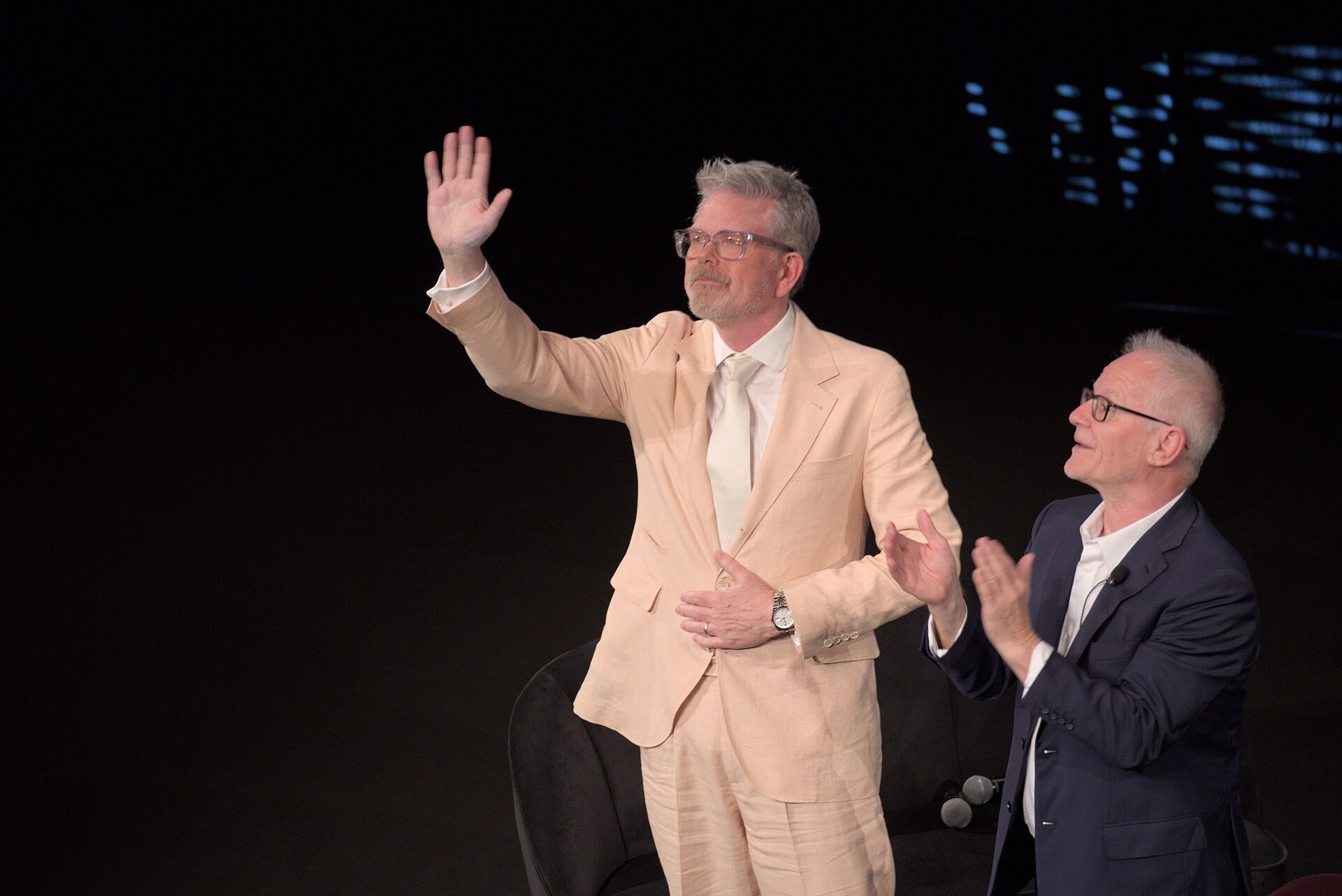 Christopher McQuarrie, director and screenwriter, during a Q&A session at the 2025 Cannes Film Festival for the movie “Mission: Impossible – The Final Reckoning”.