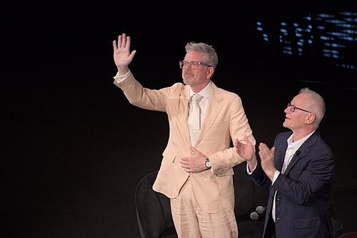 Christopher McQuarrie, director and screenwriter, during a Q&A session at the 2025 Cannes Film Festival for the movie “Mission: Impossible – The Final Reckoning”.