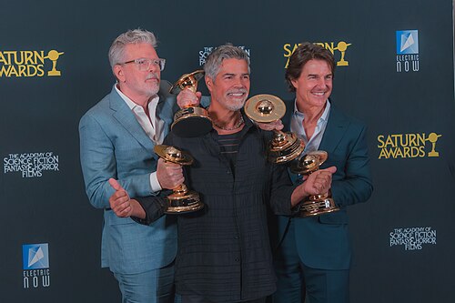 Christopher McQuarrie, Esai Morales, & Tom Cruise at the 53rd Saturn Awards