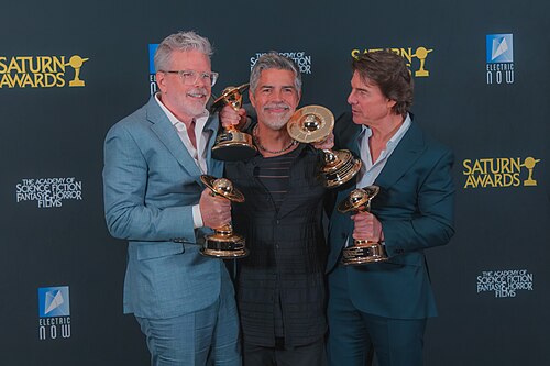 Christopher McQuarrie, Esai Morales, & Tom Cruise at the 53rd Saturn Awards