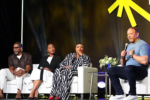 Civil rights panel at the Global Black Economic Forum at Essence Festival in July 2025 in New Orleans
From left to right:
- Derrick Johnson, President of the NAACP
- Janai Nelson, President and Director-Counsel, Legal Defense Fund
- Shavon Arline-Bradley, President & CEO National Council of Negro Women (NCNW)

- Marc Morial, President & CEO, National Urban League
