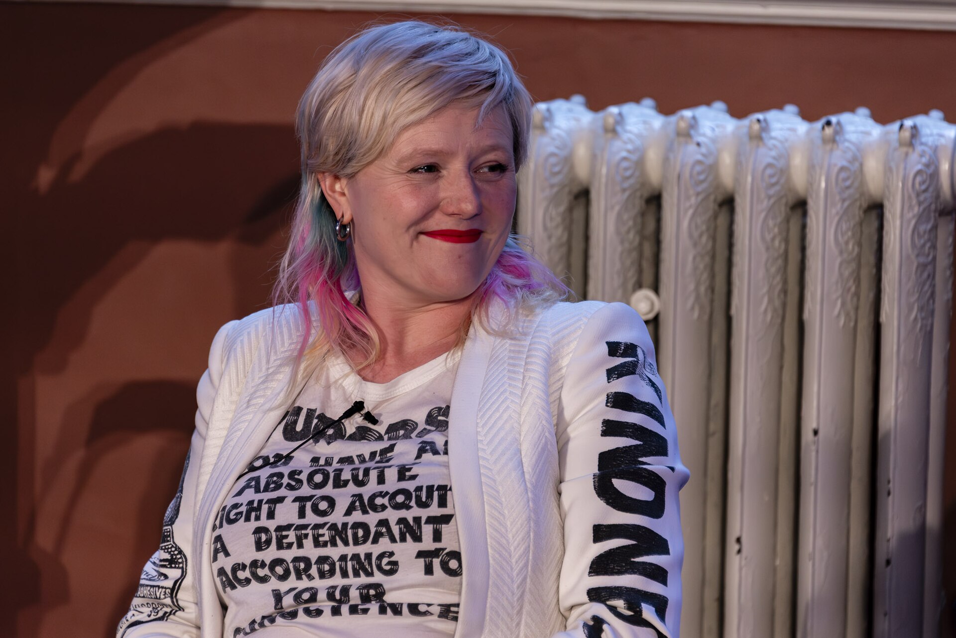 Clare Farrell, convener at Hard Art & Extinction Rebellion activist, at the SXSW London festival hosted in London, England during June 2025.
