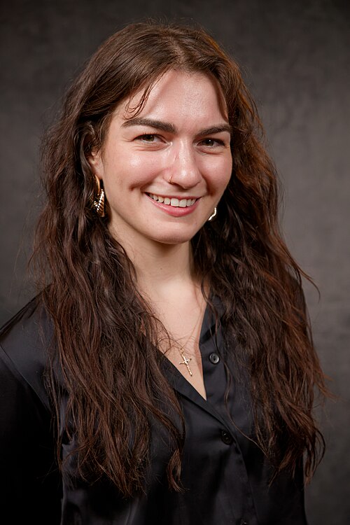 Cristalle Ruiz, producer for Blue Adventure Media, at the WikiPortraits studio at the 2025 Sundance Film Festival.
