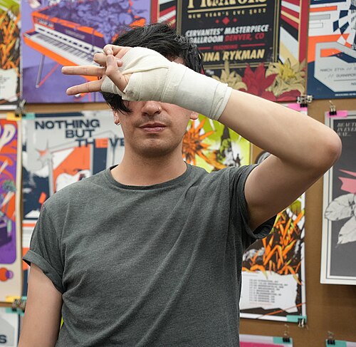 Cristian Alarcón D., Cris.is.in.crisis, Flatstock exhibit at SXSW 2025 in Austin, Texas in March 2025.