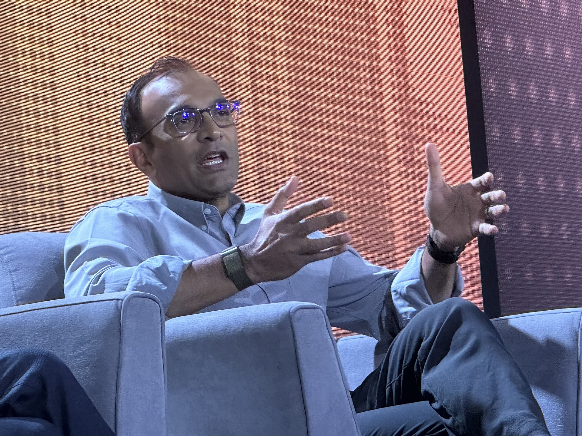 DJ Patil, General Partner at GreatPoint Ventures and Former U.S. Chief Data Scientist, speaking at the 2025 Knight Media Forum in Miami, Florida in February 2025