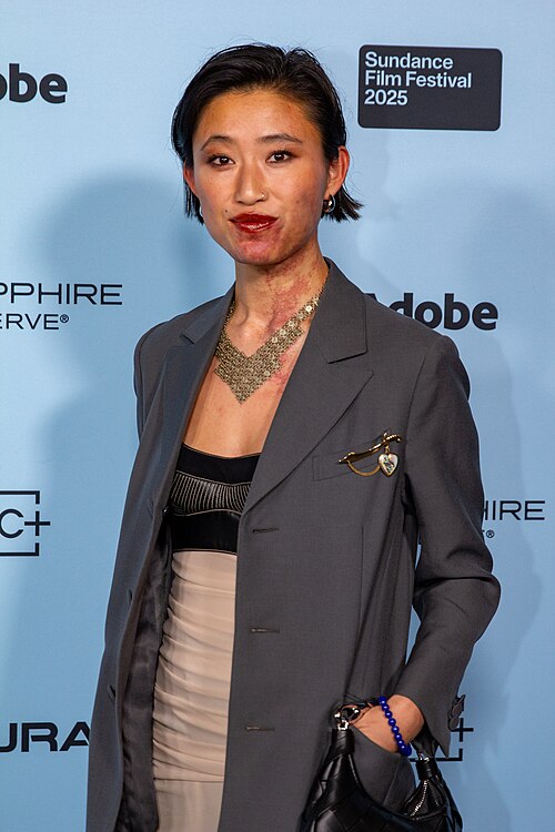 Daisy Zhou, cinematographer, at the 2025 Sundance Film Festival for the movie Bunnylovr.