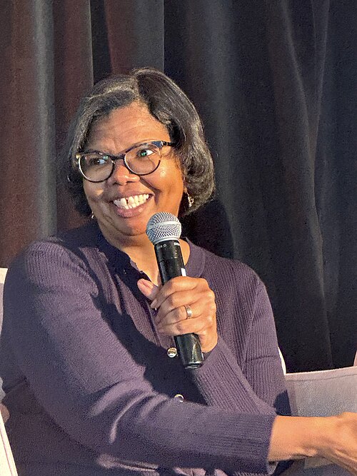 Dale Robinson Anglin, Director at Press Forward, speaking at the Library Leaders Conference at the 2025 Knight Media Forum in Miami, Florida in February 2025