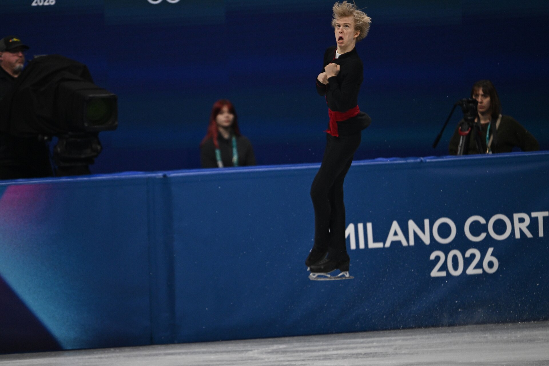 MILAN, ITALY - 13 FEBRUARY 2026: Daniel GRASSL of Italy competes during the Figure Skating Men Single Skating Free Skating at the Olympic Winter Games Milano Cortina 2026 Milano Ice Skating Arena on February 13, 2026 in Milan, Italy