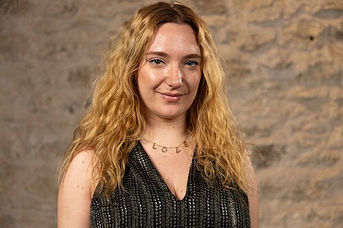Danielle Krett, Actor/Producer, at the WikiPortraits studio at the 2025 SXSW Festival.
