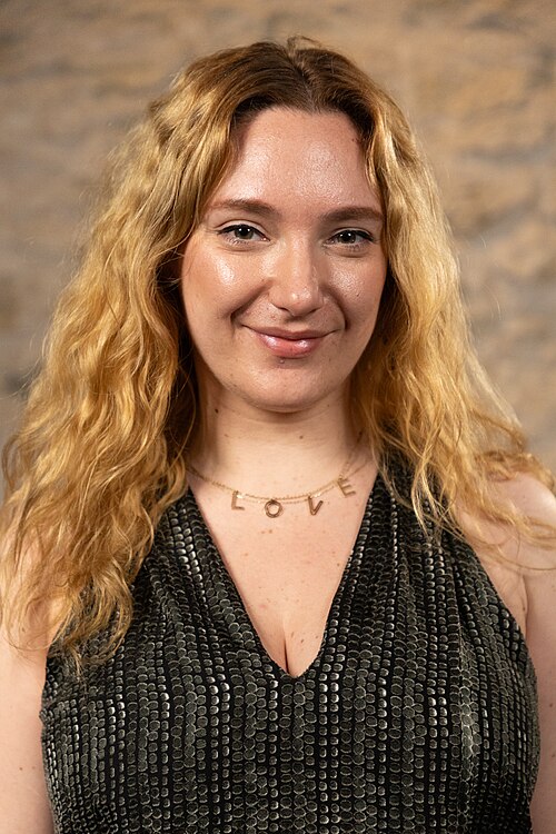 Danielle Krett, Actor/Producer, at the WikiPortraits studio at the 2025 SXSW Festival.