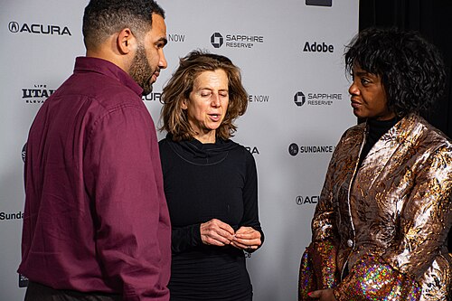 David Kimbangi, Adrienne Becker, and Stella Nwimo at the 2026 Sundance Film Festival for LADY.